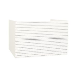 ELITE Wastafelonderkast 80 cm Mat Wit Badkamermeubel Met Horizontaal Reliëf Laden