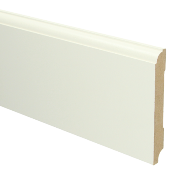 MDF Hoge Plint 120x15mm 240 cm Eigentijdse Wit Voorgelakt RAL