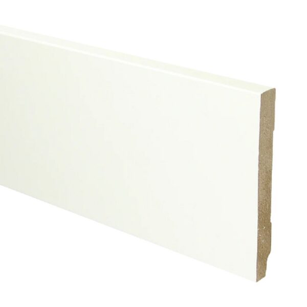 MDF Hoge Plint 120x15mm 240 cm Recht Wit Gefolied