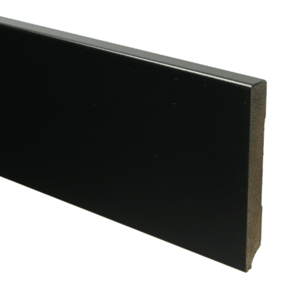 MDF Hoge Plint 120x15mm 240 cm Recht Zwart Voorgelakt RAL