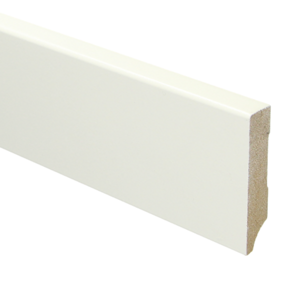 MDF Hoge Plint 70x15mm 240 cm Recht Wit Voorgelakt RAL