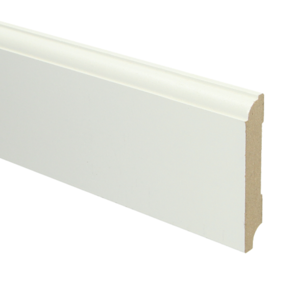 MDF Hoge Plint 90x15mm 240 cm Eigentijdse Wit Voorgelakt RAL