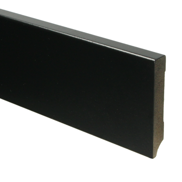 MDF Hoge Plint 90x15mm 240 cm Recht Zwart Voorgelakt RAL