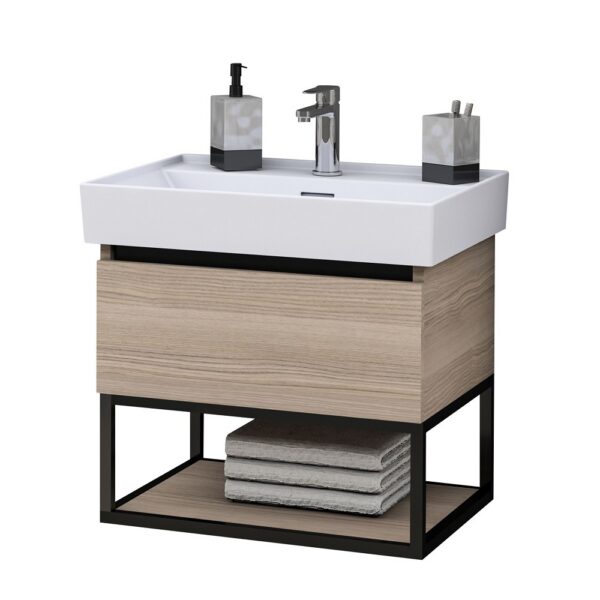 SHARP Keramische Wastafel Glanzend Wit Design Met Kraangat