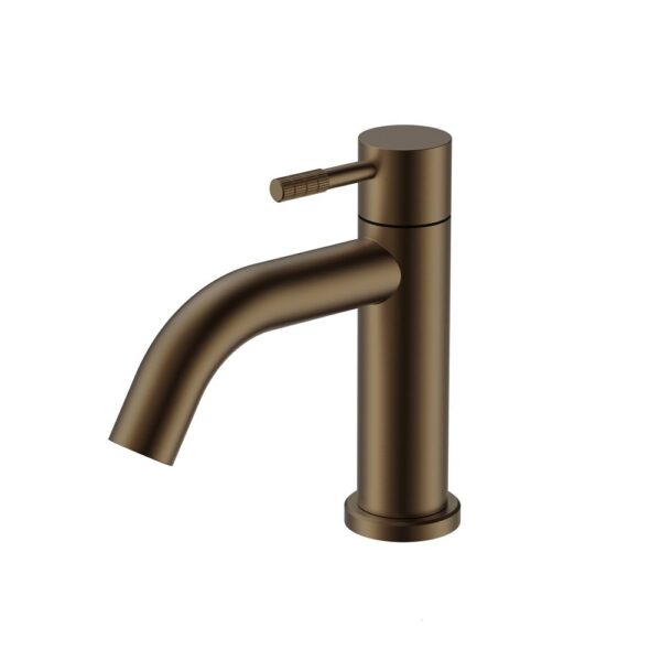 STRIA Koudwaterkraan Luxe Hendel met Verfijnde Ribbelstructuur Bruin Brons (PVD)