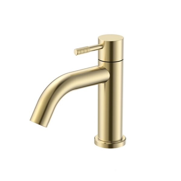 STRIA Koudwaterkraan Luxe Hendel met Verfijnde Ribbelstructuur Geborsteld Goud (PVD)