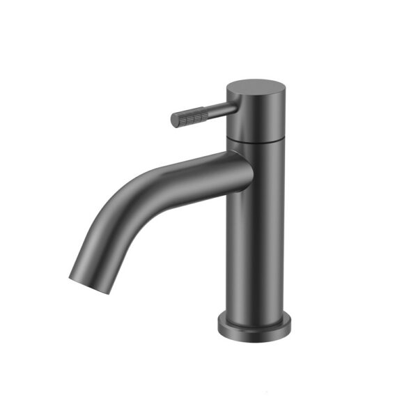 STRIA Koudwaterkraan Luxe Hendel met Verfijnde Ribbelstructuur Gunmetal (PVD)
