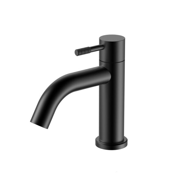 STRIA Koudwaterkraan Luxe Hendel met Verfijnde Ribbelstructuur Mat Zwart (PVD)