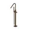 STRIA Vrijstaande Thermostatische Badkraan met Handdouche Ribbelstructuur Knoppen Bruin Brons (PVD)
