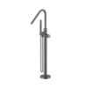 STRIA Vrijstaande Thermostatische Badkraan met Handdouche Ribbelstructuur Knoppen Gunmetal (PVD)
