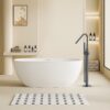 STRIA Vrijstaande Thermostatische Badkraan met Handdouche Ribbelstructuur Knoppen Gunmetal (PVD) T