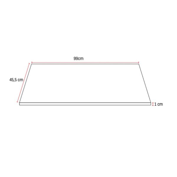 Solid Surface Wastafelblad 99x45,5x1 cm Mat Wit Wastafeltablet voor Badkamermeubel t