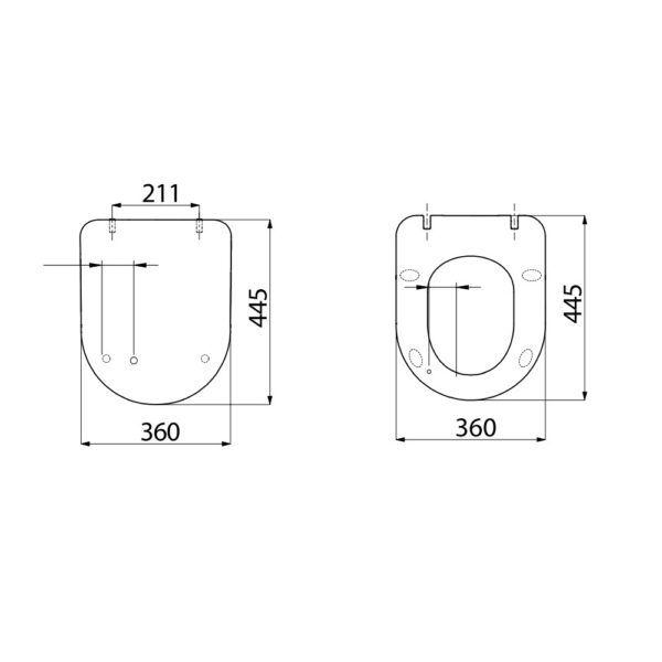 Creavit Duck D Model WC Zitting Soft Close, Quick Release, Duroplast, RVS Scharnieren t
