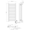 Elektrische Handdoekradiator 413W 1200x500mm Met Digitale Programmeerbare Thermostaat