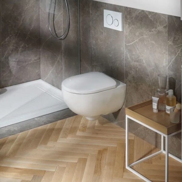 Geberit Selnova Wandclosetpack Rimfree Hangend Toilet met WC Zitting Diepspoel Randloos Wandcloset Wit