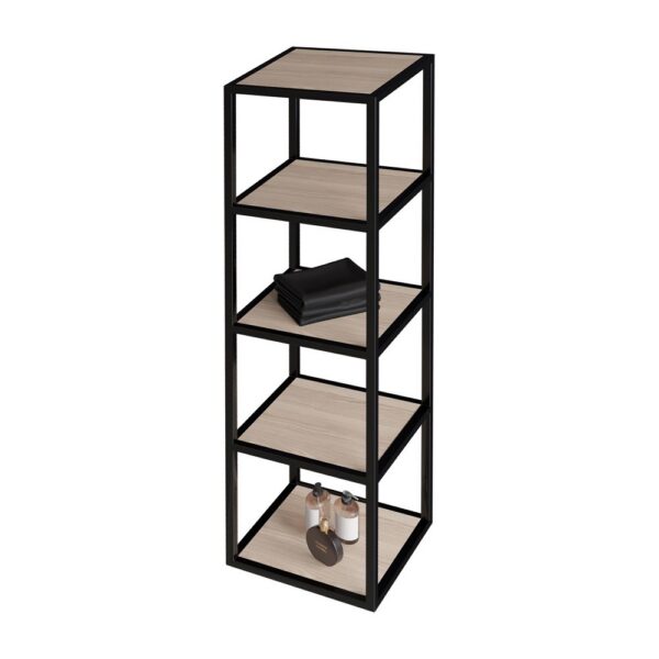 SHARP Kolomkast 135 cm Hazelnoot Open Vakkenkast met 4 Planken