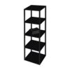 SHARP Kolomkast 135 cm Mat Zwart Open Vakkenkast met 4 Planken