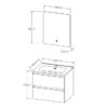LIVA Badkamermeubelset 60 cm Glanzend Wit met Wastafel, Softclose Onderkast en LED Spiegel