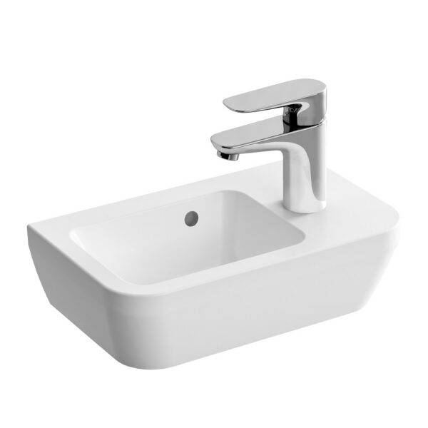VitrA Compacte Keramische Fontein Wastafel 37x22 cm met Kraangat Rechts Wit