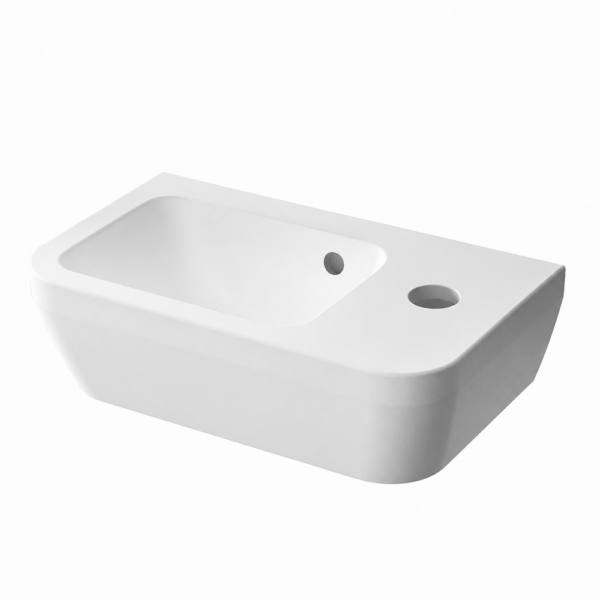 VitrA Compacte Keramische Fontein Wastafel 37x22 cm met Kraangat Rechts Wit