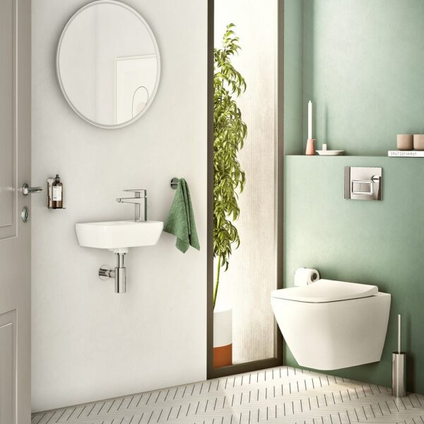VitrA Compacte Keramische Fontein Wastafel 37x22 cm met Kraangat Rechts Wit