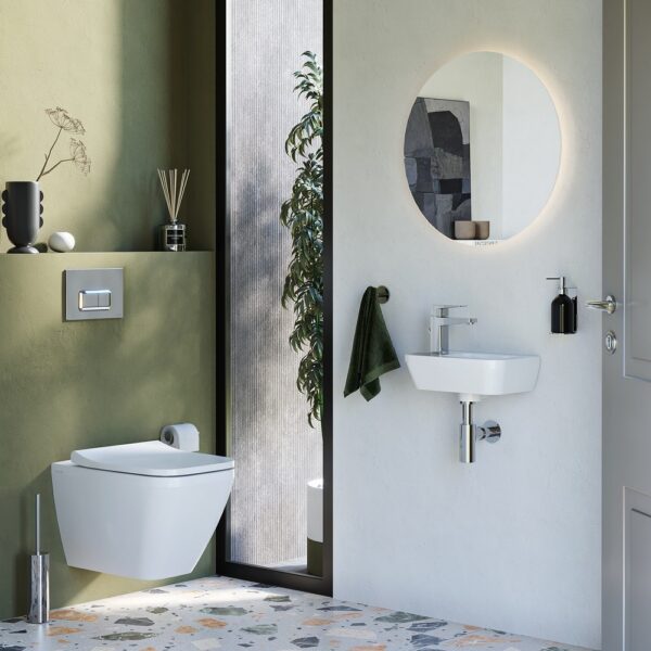 VitrA compacte keramische wastafel met kraangat links 37x22 cm Wit
