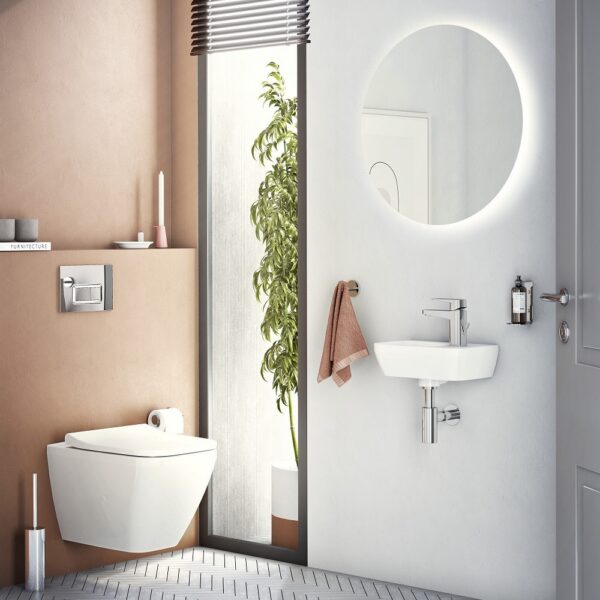 VitrA compacte keramische wastafel met kraangat links 37x22 cm Wit