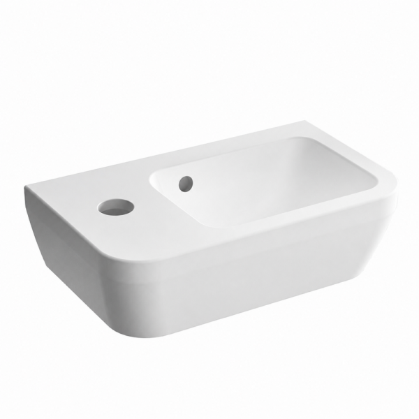 VitrA compacte keramische wastafel met kraangat links 37x22 cm Wit
