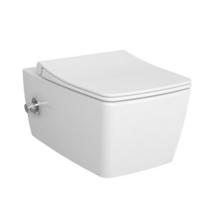 VitrA Metropole Rim-Ex Wandcloset met Geïntegreerde Warm en Koudwater Bidetkraan - Randloos Hangend Toilet Wit