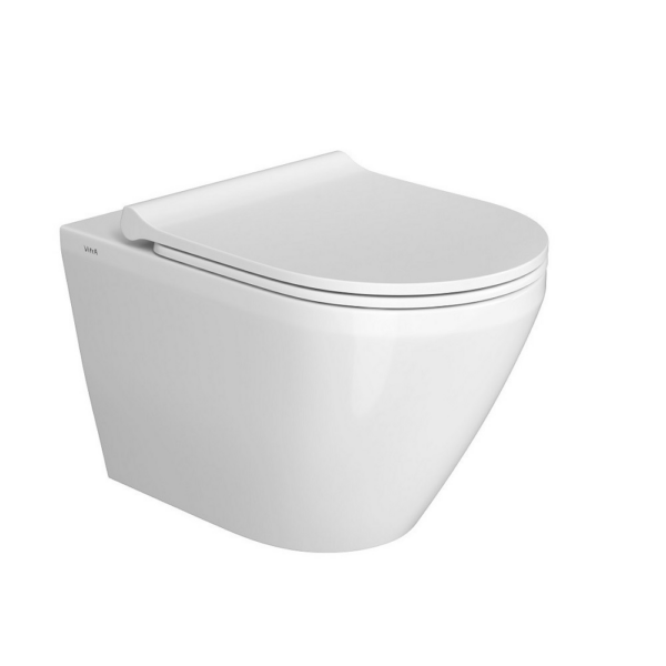 VitrA Integra Round Rim Ex Wandcloset met Slim WC Zitting Randloos Hangend Toilet met Softclose en Quick Release