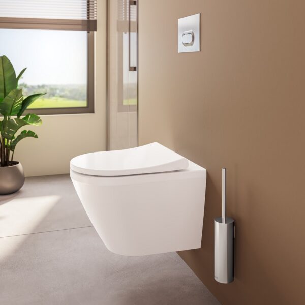 VitrA Integra Round Rim Ex Wandcloset met Slim WC Zitting Randloos Hangend Toilet met Softclose en Quick Release Wit