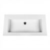 Solid Surface Wastafel 57 x 45,5 cm Mat Wit Zonder Kraangat - 11 mm Dunne Rand - Moderne Badkamer Wastafel