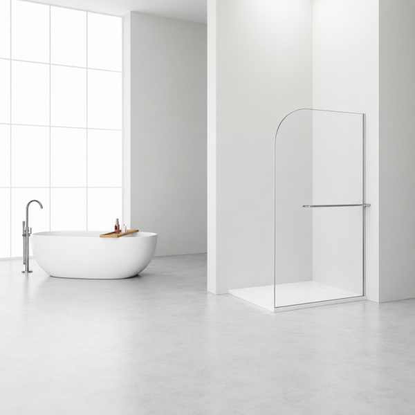Curvy Inloopdouche met Handdoekhouder 120 x 200 cm Chroom