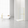 Curvy Inloopdouche met Handdoekhouder 120 x 200 cm Geborsteld Goud
