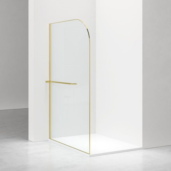 Curvy Inloopdouche met Handdoekhouder 120 x 200 cm Geborsteld Goud