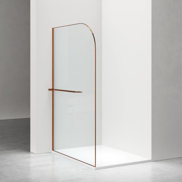 Curvy Inloopdouche met Handdoekhouder 120 x 200 cm Geborsteld Koper
