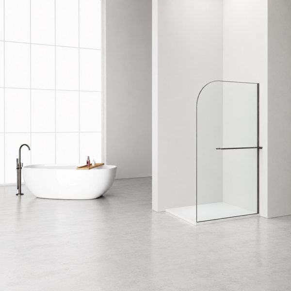 Curvy Inloopdouche met Handdoekhouder 120 x 200 cm Gunmetal
