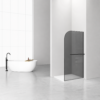 Curvy Inloopdouche met Handdoekhouder 120 x 200 cm Mat Zwart
