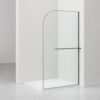 Curvy Inloopdouche met Handdoekhouder - 120 x 200 cm - Gunmetal - Helder 8 mm Veiligheidsglas