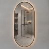Ovale LED Badkamerspiegel 50 x 100 cm Geborsteld Bruin Brons - Dimbaar - Anti-Condens - Touchbediening - Verlichting 3000-6000K