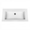 Solid Surface Wastafel 77 x 45,5 cm Mat Wit Zonder Kraangat 11 mm Dunne Rand Moderne Badkamer Wastafel