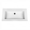 Solid Surface Wastafel 77 x 45,5 cm Mat Wit met Kraangat 11 mm Dunne Rand Moderne Badkamer Wastafel