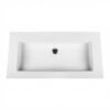Solid Surface Wastafel 99 x 45,5 cm Mat Wit Zonder Kraangat 11 mm Dunne Rand Moderne Badkamer Wastafel