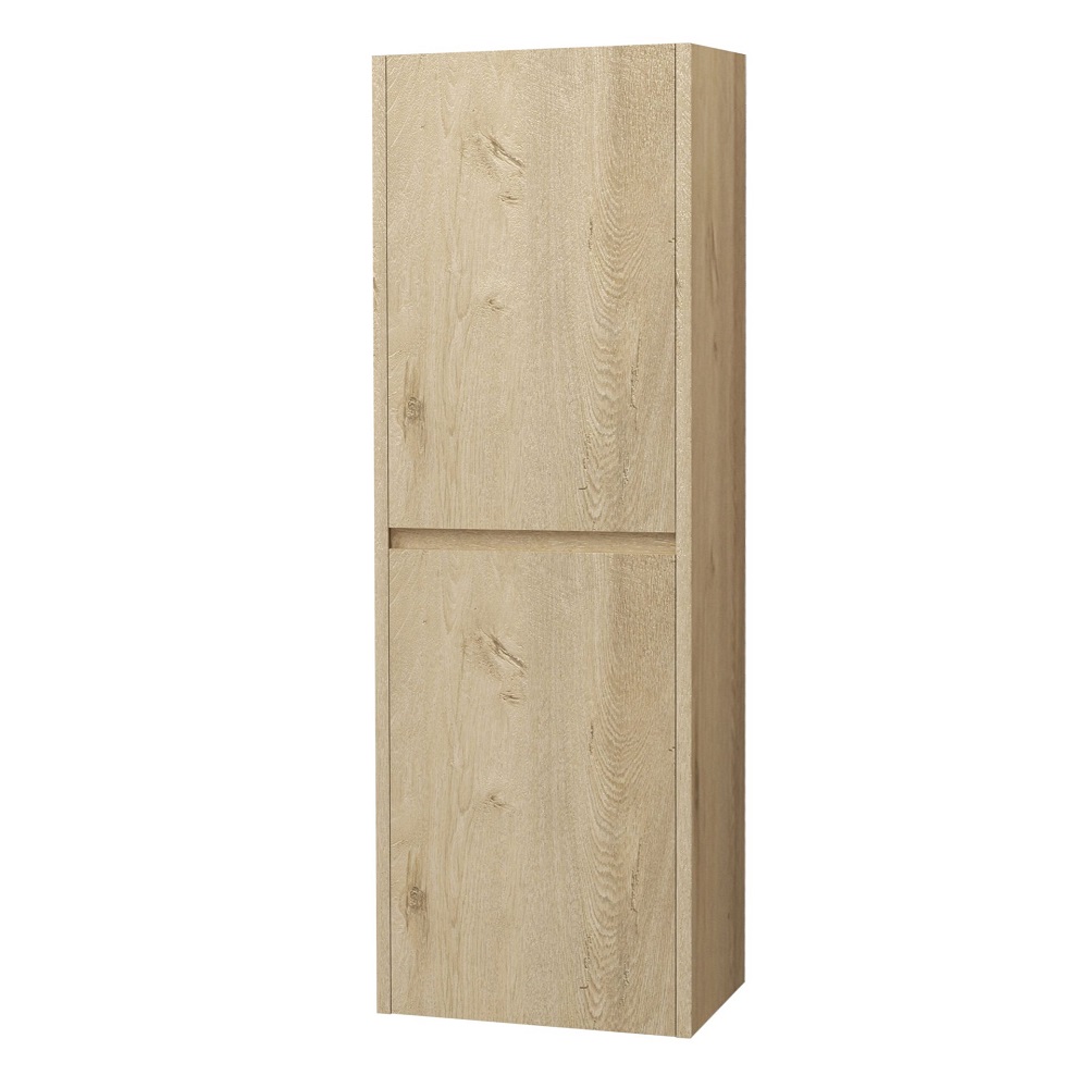 Hayat Kolomkast - 35x135x35 cm - 2 Deuren - Greeploos - Softclose - Omkeerbaar - Eiken