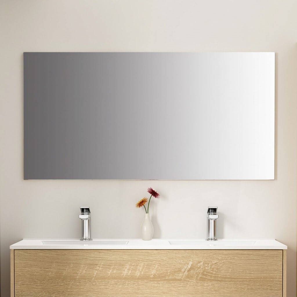Hayat Badkamerspiegel 118 x 60 cm - 2 cm Dik - Spiegelglas met Eiken Lijst