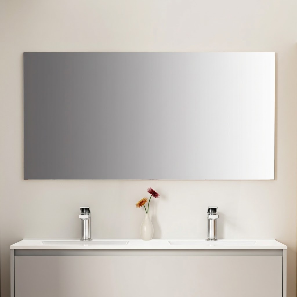 Hayat Badkamerspiegel 118 x 60 cm - 2 cm Dik - Spiegelglas met Glanzend Witte Lijst