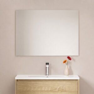 Hayat Badkamerspiegel 76 x 60 cm - 2 cm Dik - Spiegelglas met Eiken Lijst