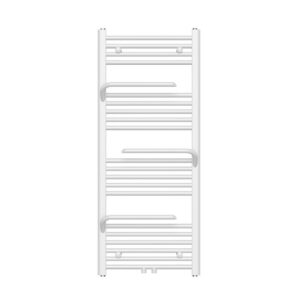 Handdoekradiator Met 3 Handdoekhouders - Glanzend Wit 120 x 50 cm - 1699 Watt - Links/Rechts of Middenaansluiting - Design Badkamerradiator