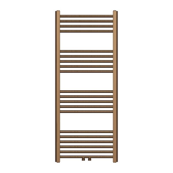 Handdoekdroger Geborsteld Bruin Brons 120 x 50 cm - 537 Watt - LinksRechts of Middenaansluiting - Design Badkamerradiator