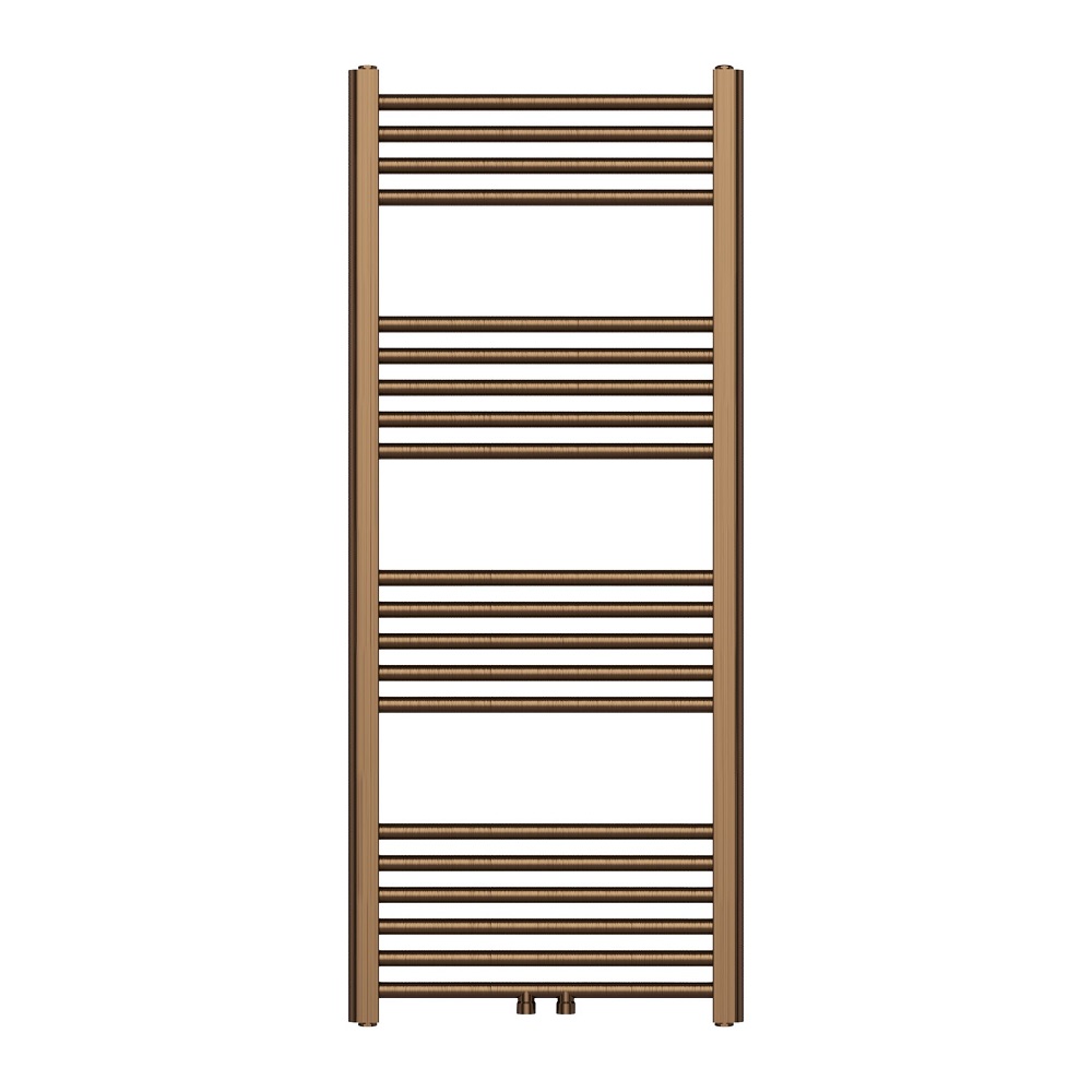 Handdoekdroger Geborsteld Bruin Brons 120 x 50 cm - 537 Watt - LinksRechts of Middenaansluiting - Design Badkamerradiator